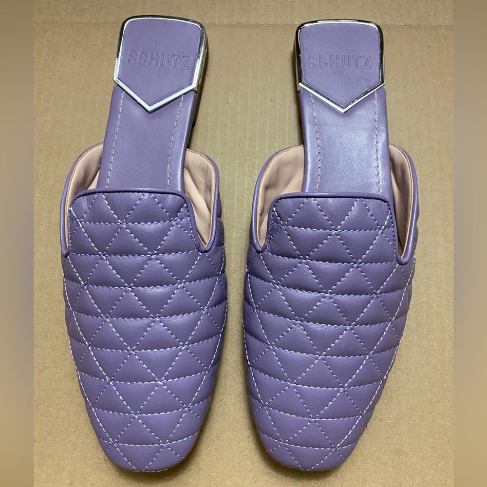 Schutz Adra Quilted Mules. US 9.5